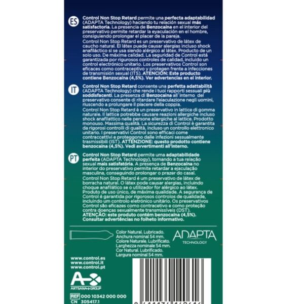 Control Non Stop Retard — Delay Condoms, 12 Pack — Condom Multipacks — view 2