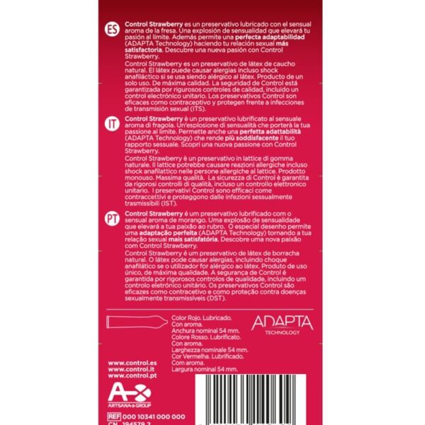 Control Adapta Strawberry — Flavoured Condoms, 12 Pack — Condom Multipacks — view 2