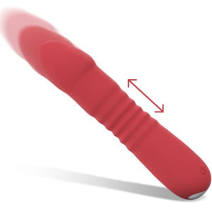 Intense Juni — Thrusting Vibrator, Waterproof, Red — Thrusting Pulsators — view 3