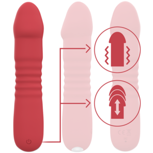Intense Juni — Thrusting Vibrator, Waterproof, Red — Thrusting Pulsators — view 2