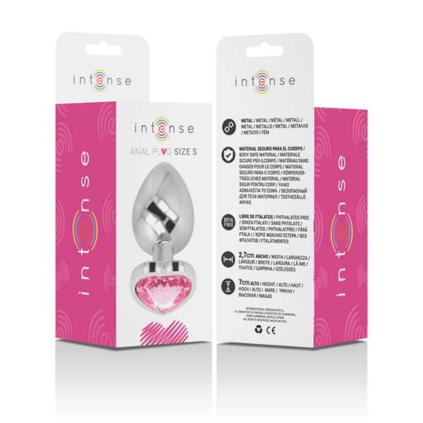 Intense Heart — Jewelled Butt Plug, 7 cm, Pink — Anal — view 6