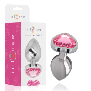 Intense Heart — Jewelled Butt Plug, 7 cm, Pink — Anal