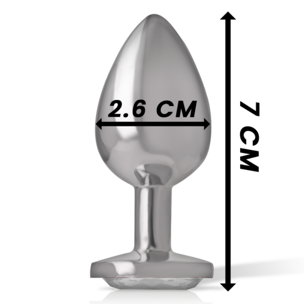 Intense Heart — Jewelled Butt Plug, 7 cm, White — Anal — view 3