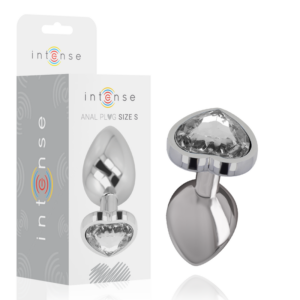 Intense Heart — Jewelled Butt Plug, 7 cm, White — Anal