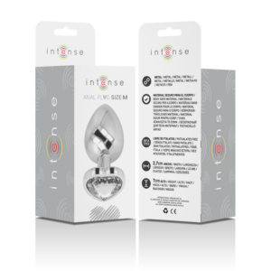 Intense Heart — Jewelled Butt Plug, 8 cm, White — Anal — view 4