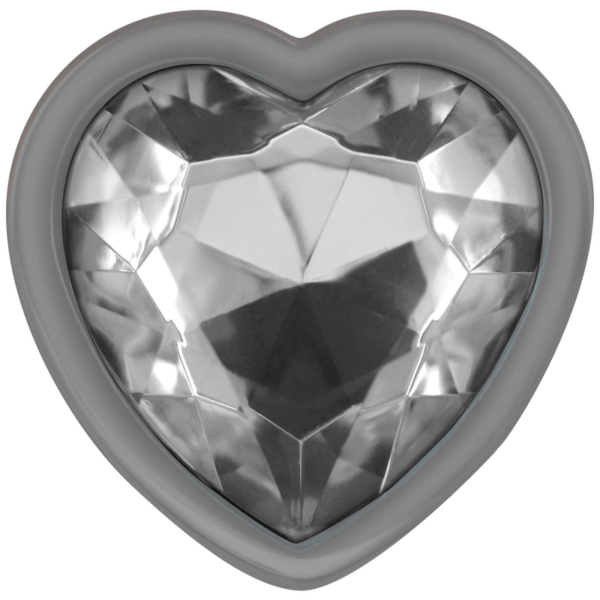 Intense Heart — Jewelled Butt Plug, 8 cm, White — Anal — view 3