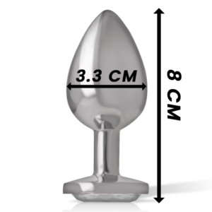 Intense Heart — Jewelled Butt Plug, 8 cm, White — Anal — view 2