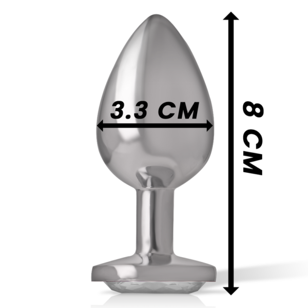 Intense Heart — Jewelled Butt Plug, 8 cm, White — Anal — view 2