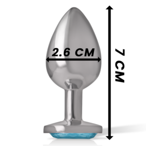 Intense Heart — Jewelled Butt Plug, 7 cm, Blue — Anal — view 2
