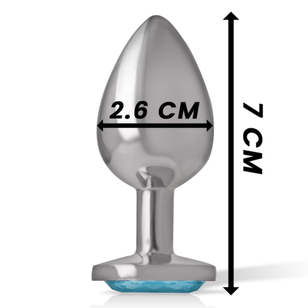 Intense Heart — Jewelled Butt Plug, 7 cm, Blue — Anal — view 2