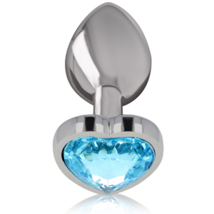 Intense Heart — Jewelled Butt Plug, 7 cm, Blue — Anal — view 4