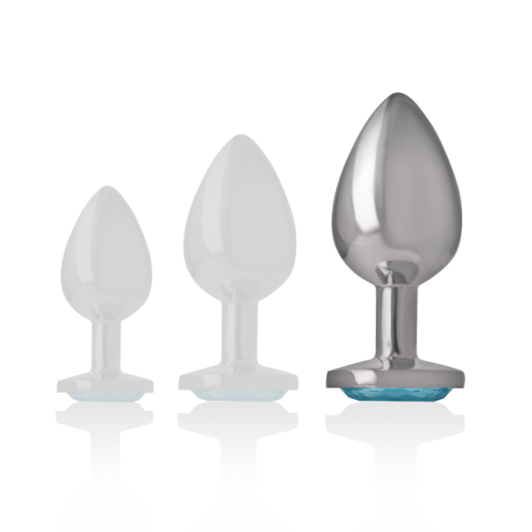 Intense Heart — Jewelled Butt Plug, 9 cm, Blue — Anal — view 6