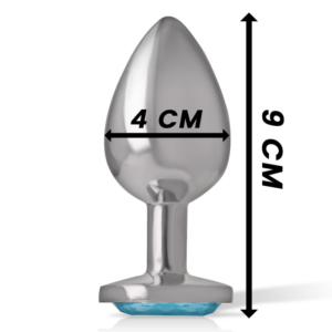 Intense Heart — Jewelled Butt Plug, 9 cm, Blue — Anal — view 3