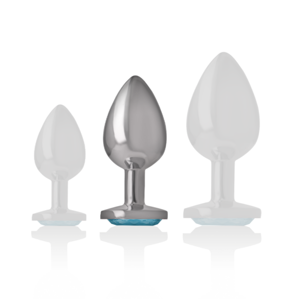 Intense Heart — Jewelled Butt Plug, 8 cm, Blue — Anal — view 5
