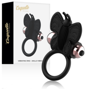 Coquette Butterfly — Vibrating Cock Ring, Black — Cock Rings