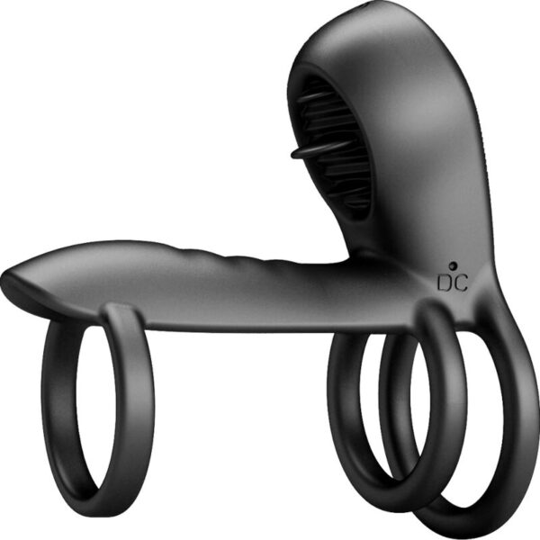 Pretty Love Jammy — Vibrating Penis Sleeve, Rechargeable, Black — Cock Rings — view 3