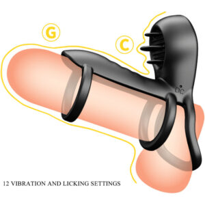 Pretty Love Jammy — Vibrating Penis Sleeve, Rechargeable, Black — Cock Rings
