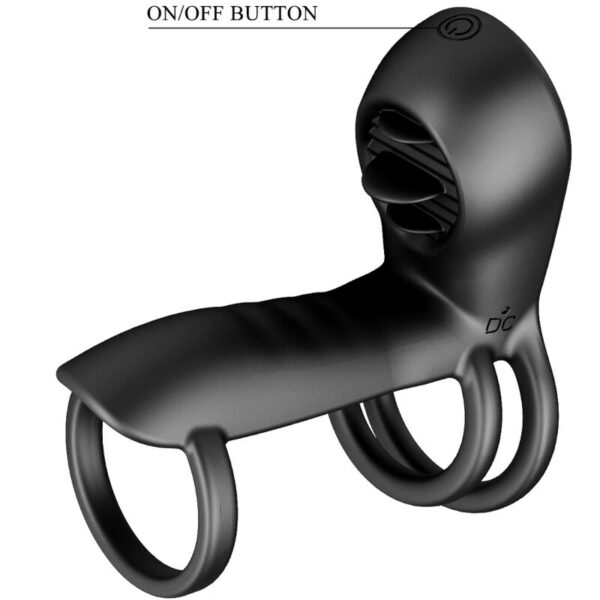 Pretty Love Jammy — Vibrating Penis Sleeve, Rechargeable, Black — Cock Rings — view 2