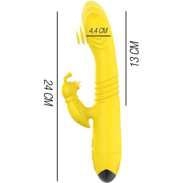 Intense Toky — Thrusting Vibrator, Waterproof, Yellow — Rabbit Vibrators — view 3