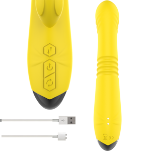 Intense Toky — Thrusting Vibrator, Waterproof, Yellow — Rabbit Vibrators — view 2