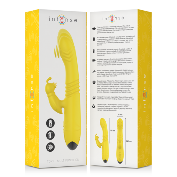 Intense Toky — Thrusting Vibrator, Waterproof, Yellow — Rabbit Vibrators — view 5