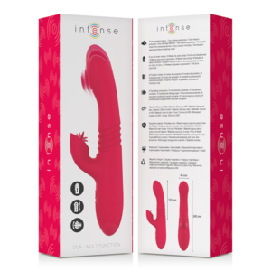 Intense Dua — Thrusting Vibrator, Rechargeable, Red — Rabbit Vibrators — view 2