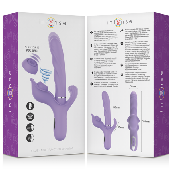 Intense Billie — Thrusting Vibrator, Rechargeable, Purple — Clitoral Suction Vibrators — view 2
