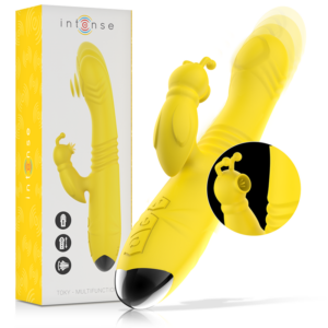 Intense Toky — Thrusting Vibrator, Waterproof, Yellow — Rabbit Vibrators