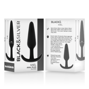 Black & Silver Kael — Silicone Butt Plug, 9.8 cm — Anal — view 2