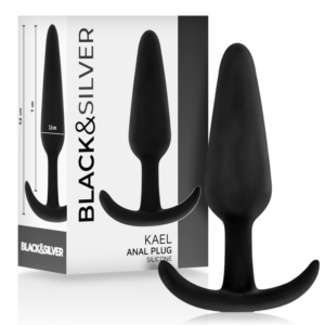 Black & Silver Kael — Silicone Butt Plug, 9.8 cm — Anal — view 3