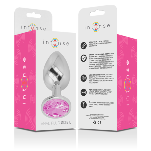 Intense — Jewelled Butt Plug, 9 cm, Pink — Anal — view 6
