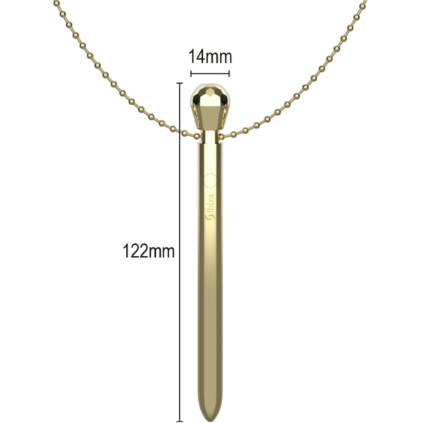 Ibiza Pocket Necklace — Clitoral Stimulator, Rechargeable, Gold — Bullet Vibrators — view 5