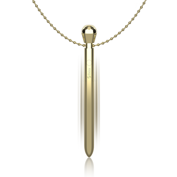 Ibiza Pocket Necklace — Clitoral Stimulator, Rechargeable, Gold — Bullet Vibrators — view 6
