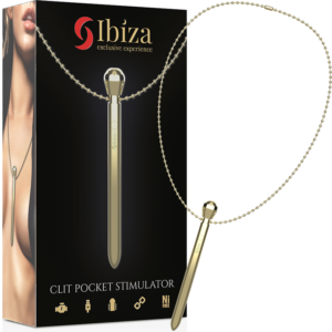 Ibiza Pocket Necklace — Clitoral Stimulator, Rechargeable, Gold — Bullet Vibrators