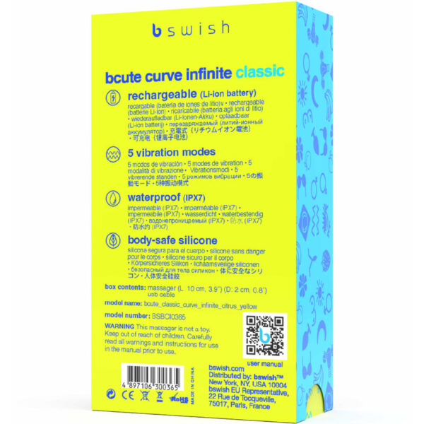 B Swish Bcute Curve Infinite — G-Spot Vibrator, Yellow — Clitoral Stimulators — view 5