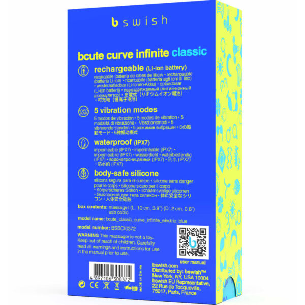 B Swish Bcute Curve Infinite — G-Spot Vibrator, Blue — Clitoral Stimulators — view 3