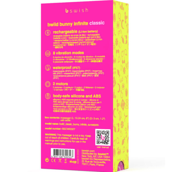 B Swish Bwild Bunny Infinite — Rabbit Vibrator, Waterproof, Pink — Clitoral Stimulators — view 3