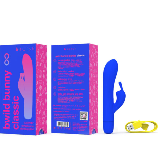 B Swish Bwild Bunny Infinite — Rabbit Vibrator, Waterproof, Blue — Clitoral Stimulators — view 4