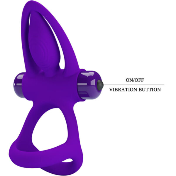 Pretty Love — Vibrating Cock Ring, Dolphin, Violet — Cock Rings — view 9