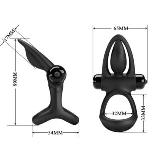 Pretty Love — Vibrating Cock Ring, Dolphin, Black — Cock Rings — view 3