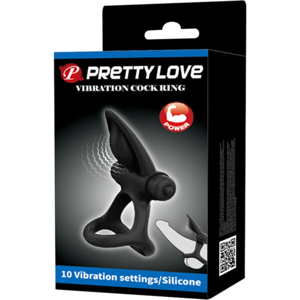 Pretty Love — Vibrating Cock Ring, Dolphin, Black — Cock Rings — view 7
