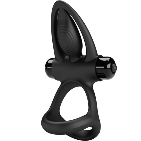 Pretty Love — Vibrating Cock Ring, Dolphin, Black — Cock Rings