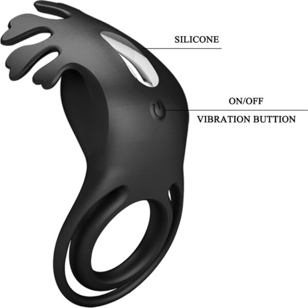 Pretty Love Ruben — Vibrating Cock Ring, Rechargeable, Black — Cock Rings — view 7