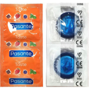 Pasante Blueberry — Flavoured Condoms, 144 Pack — Bulk Condom Packs