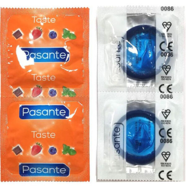 Pasante Blueberry — Flavoured Condoms, 144 Pack — Bulk Condom Packs