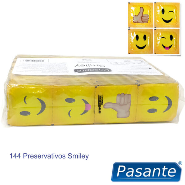 Pasante Smiley — Condoms, 144 Pack — Bulk Condom Packs — view 2