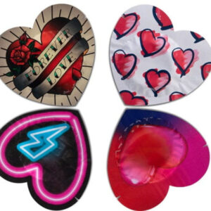 Pasante Heart — Coloured Condoms, 144 Pack, Red — Bulk Condom Packs — view 2