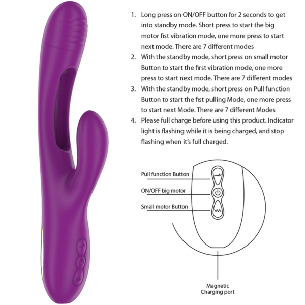 Intense Apolo — Rabbit Vibrator, Waterproof, Purple — Rabbit Vibrators — view 4