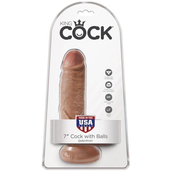 King Cock with Balls — Realistic Dildo, 13.2 cm, Caramel — Dildos — view 6