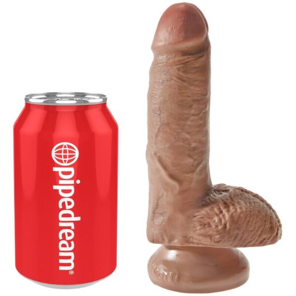 King Cock with Balls — Realistic Dildo, 13.2 cm, Caramel — Dildos — view 5